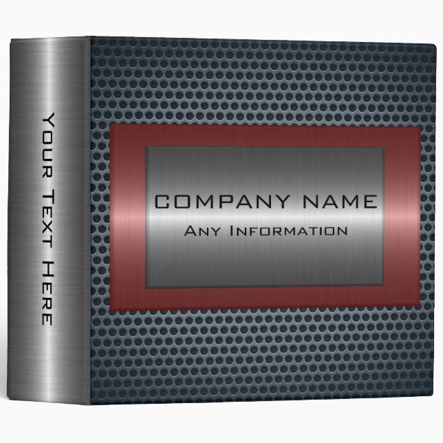 Metallic Bronze Stainless Gray Steel Hole Look Binder (Front/Spine)