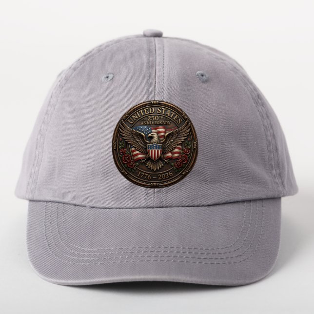 Metallic Bronze United Staes 250th Anniversary  Patch (On Headwear)
