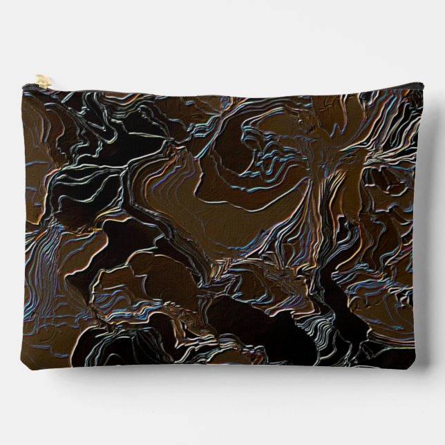 Metallic Brown Camouflage Accessory Pouch (Front)