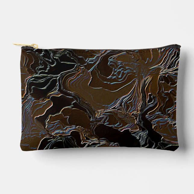 Metallic Brown Camouflage Accessory Pouch (Front)