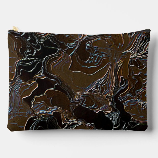 Metallic Brown Camouflage Accessory Pouch (Front)