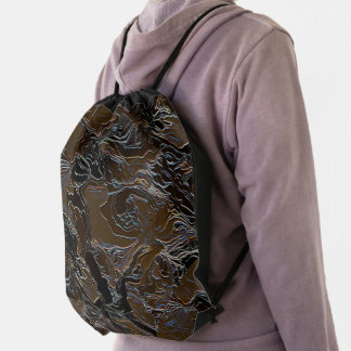 Metallic Brown Camouflage   Drawstring Bag