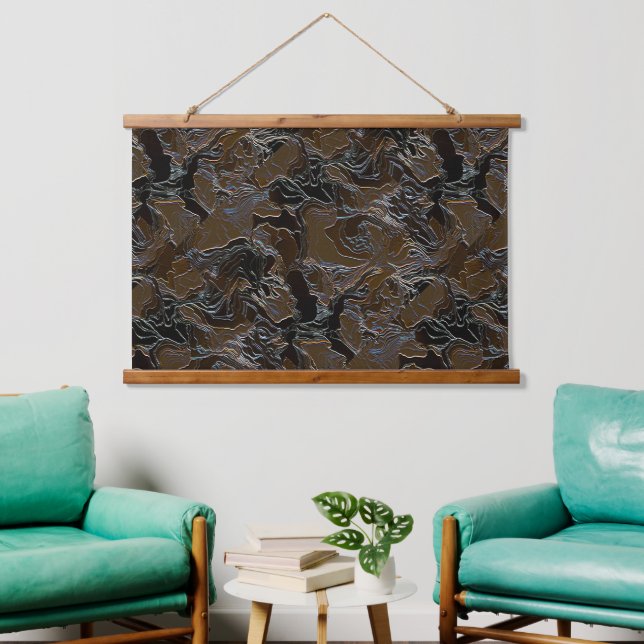 Metallic Brown Camouflage Hanging Tapestry (Living Room)