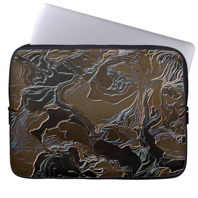 Metallic Brown Camouflage Laptop Sleeve (Front)