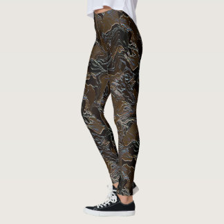 Metallic Brown Camouflage Leggings