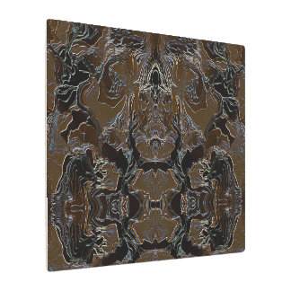 Metallic Brown Camouflage Metal Print