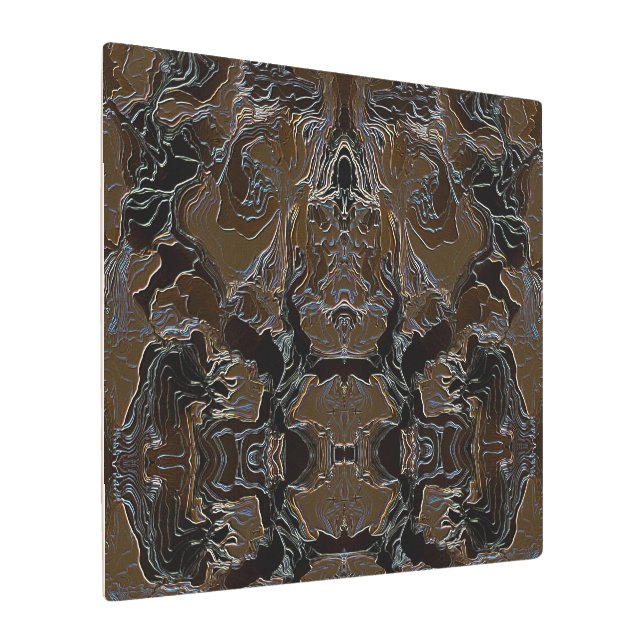 Metallic Brown Camouflage   Metal Print (Angled)