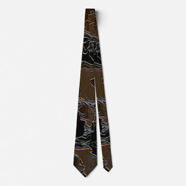 Metallic Brown Camouflage   Neck Tie (Front)