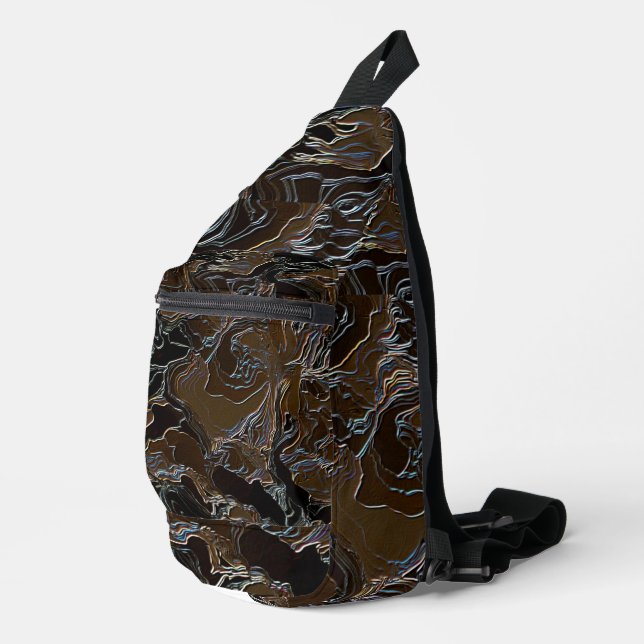 Metallic Brown Camouflage Sling Bag (Right Corner)