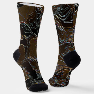 Metallic Brown Camouflage Socks