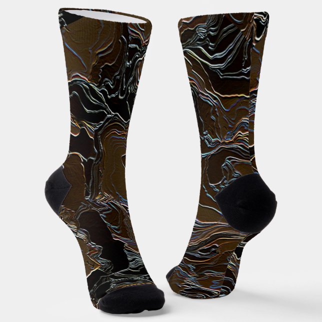 Metallic Brown Camouflage Socks (Angled)