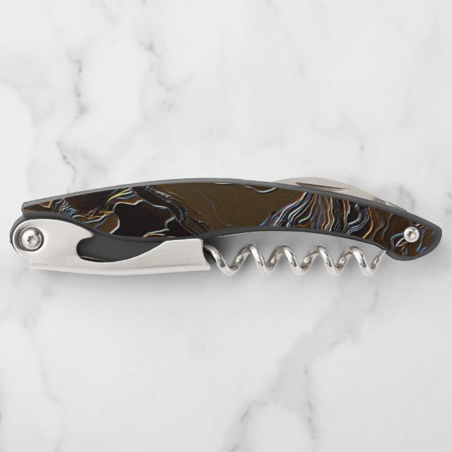 Metallic Brown Camouflage Waiter's Corkscrew (Front)