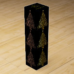 Metallic Brown Copper Black Gold Christmas Tree Wine Box<br><div class="desc">Elegant Decorative Metallic Brown Copper and Black Gold Merry Christmas Tree Pattern Holiday Season Wine Gift Box</div>