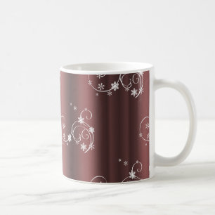 Metallic Brown White Swirls Christmas Coffee Mug
