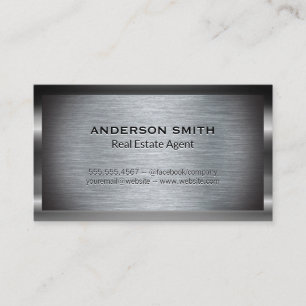 Metallic Brushed Background Metallic Border Business Card