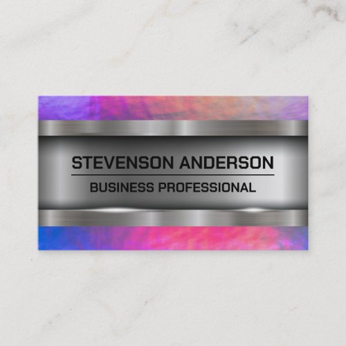 Metallic Brushed  Colorful Texture Background Business Card