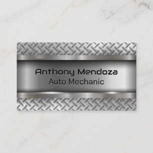 Metallic Brushed Diamond Steel Plate Business Card