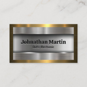 Metallic Brushed   Gold Aluminum  Business Card