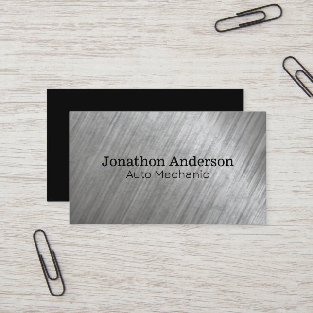 Metallic Brushed Industrial Business Card (Front/Back In Situ)