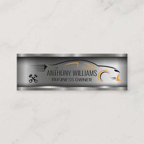 Metallic Brushed Industrial  Car Pistons Mini Business Card