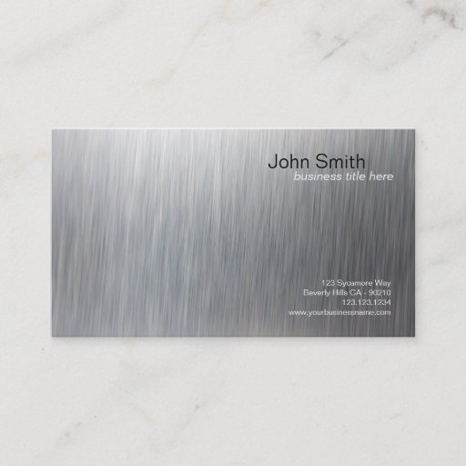 Customizable Metallic Brushed Metal Design Vertical Card Business Card
