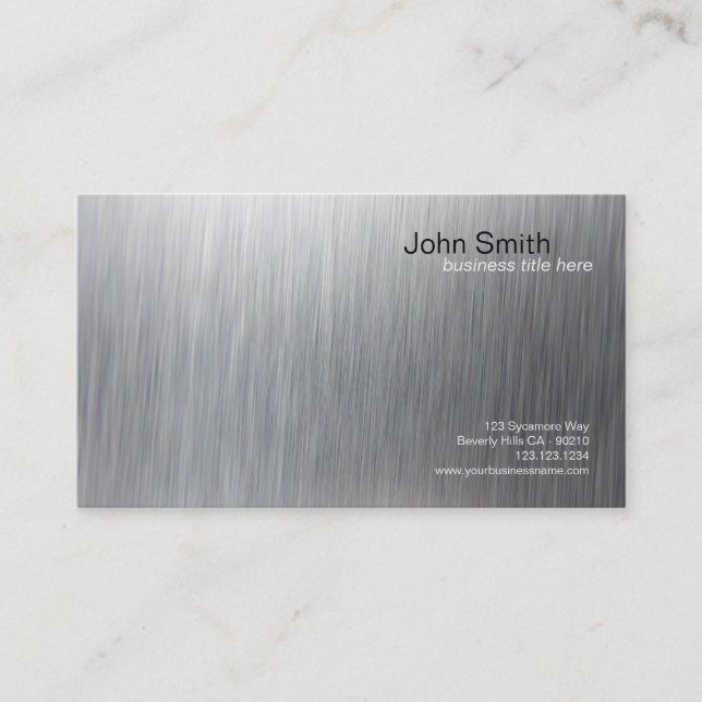 Metallic Brushed Metal Design Vertical Card (Front)