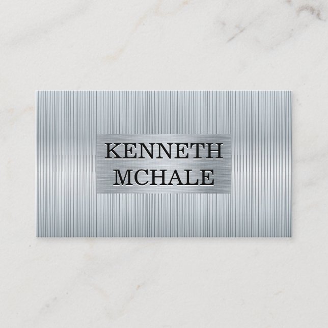 Metallic Brushed | Shiny Industrial Business Card (Front)