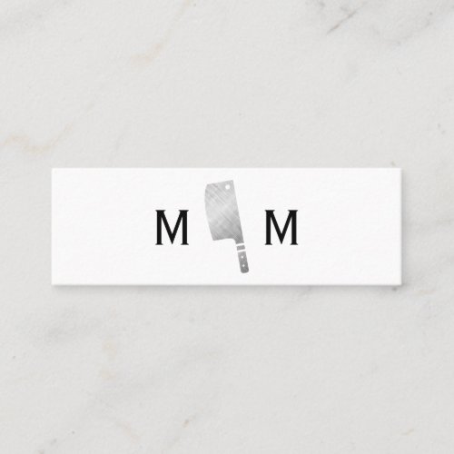 Metallic Butcher Knife Monogram Mini Business Card