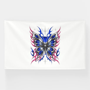Metallic Butterfly Blue Pink Flame Wings – Gothic Banner