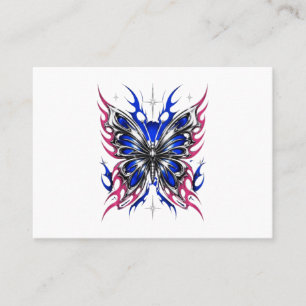 Metallic Butterfly Blue Pink Flame Wings – Gothic Loyalty Card