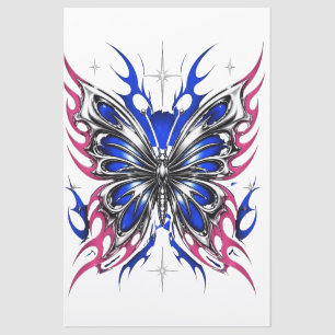 Metallic Butterfly Blue Pink Flame Wings – Gothic Menu