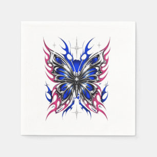 Metallic Butterfly Blue Pink Flame Wings – Gothic Napkins
