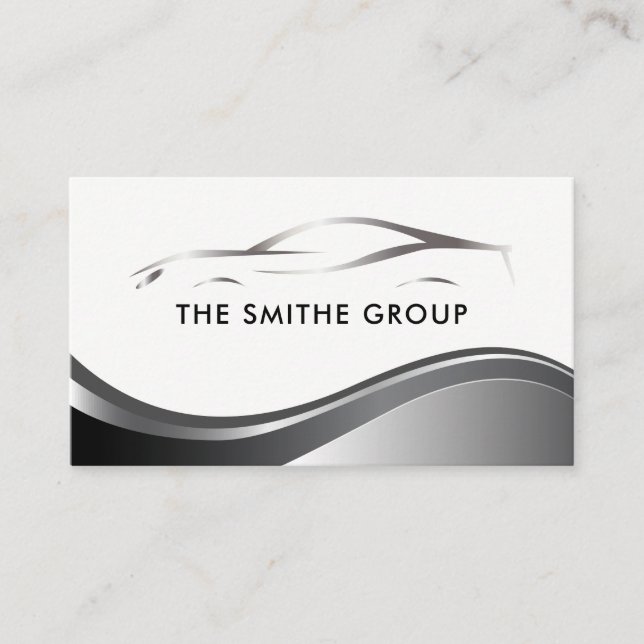 Metallic Car Auto Industry Business Card (Front)