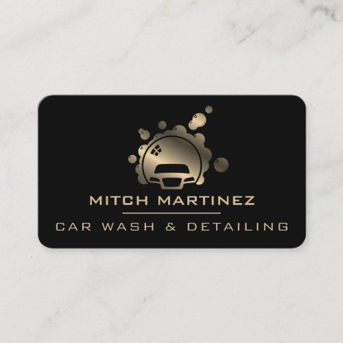 Metallic car bubble logo cover  business card