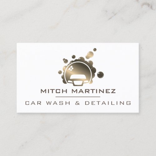 Metallic car bubble logo cover  business card