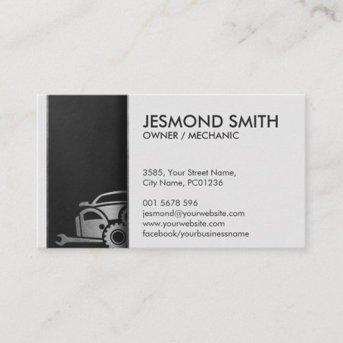 Metallic Car Silhouette _ Mechanic Auto Repair  Business Card