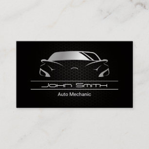 Metallic Carbon Fiber Pattern Auto Car Business Card