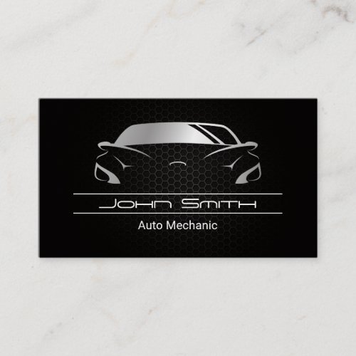 Metallic Carbon Fiber Pattern  Auto Car Business Card