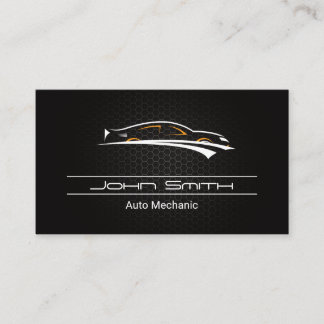 Metallic Carbon Fiber Pattern | Auto Logo Business Card