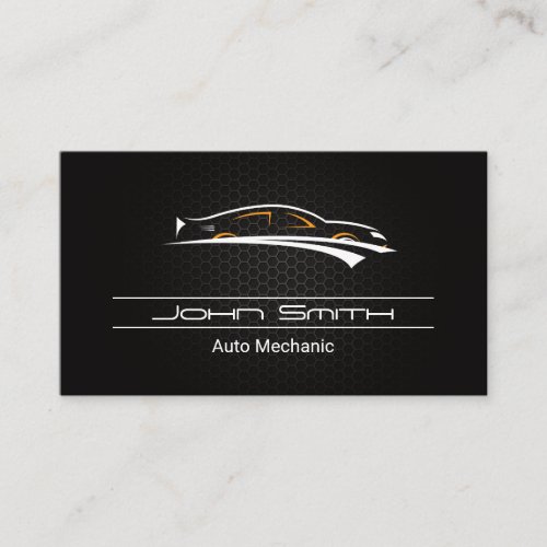 Metallic Carbon Fiber Pattern  Auto Logo Business Card