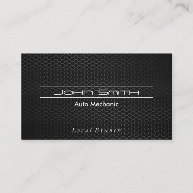 Metallic Carbon Fiber Pattern Business Card (Front)