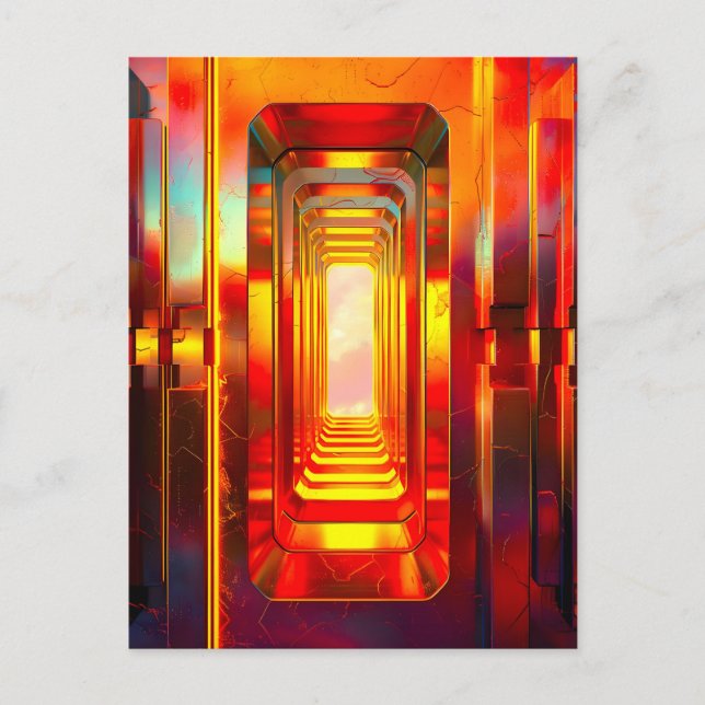 Metallic Celestial Sky Holiday Postcard (Front)