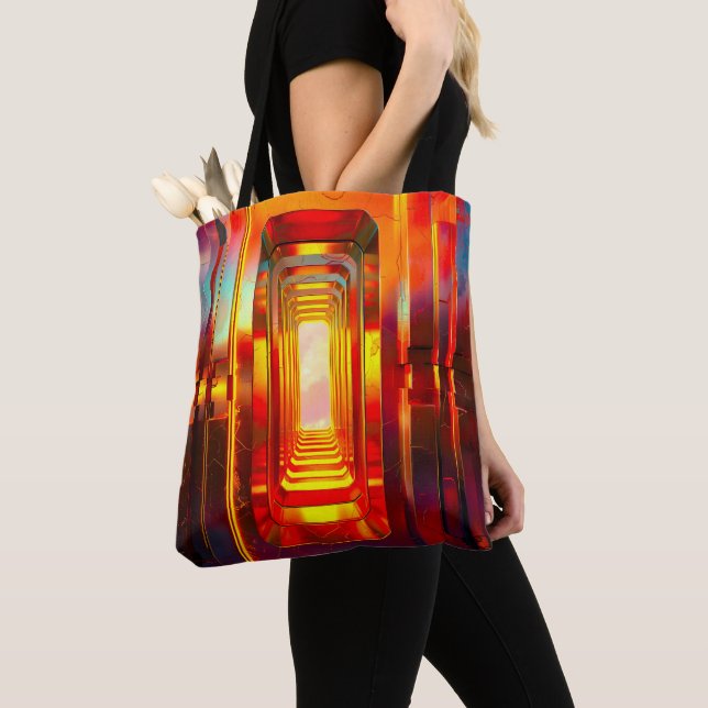 Metallic Celestial Sky Tote Bag (Close Up)