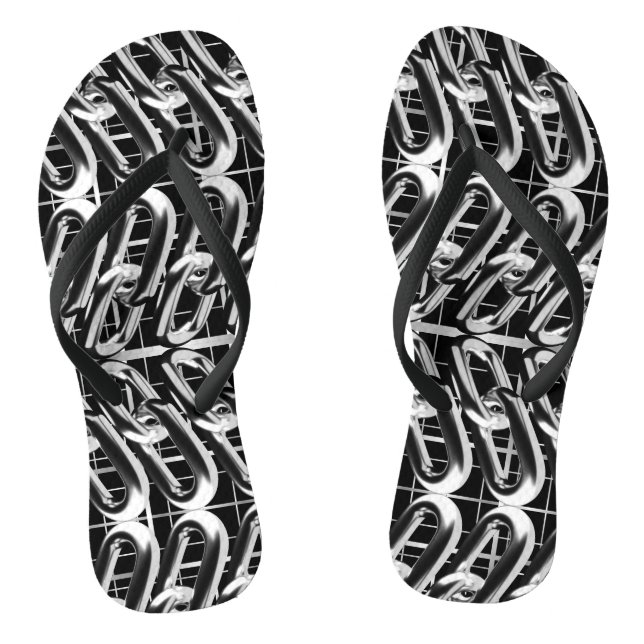 Metallic Chain pattern Flip Flops (Footbed)