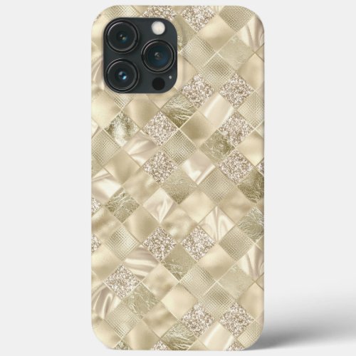 Metallic Champagne Cream Chic Elegant Glitter iPhone 13 Pro Max Case