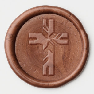 Metallic Christian Cross Wax Seal Sticker