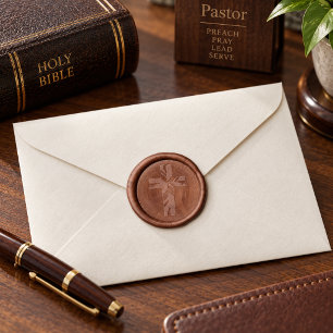 Metallic Christian Cross Wax Seal Sticker