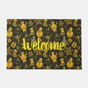 Metallic Christmas Collage  Doormat