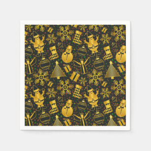 Metallic Christmas Collage Napkins