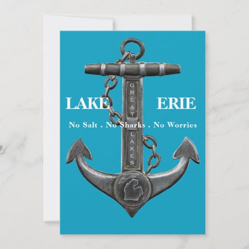 Metallic chrome anchor pirate nautical themed  invitation